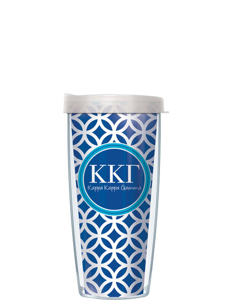 22oz Tumbler - Kappa Kappa Gamma Roundabout w/ Clear Lid 08-SOR-KKG2