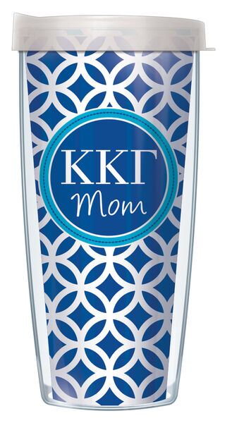 22oz Tumbler - Kappa Kappa Gamma Mom Roundabout w/ Clear Lid 08-SOR-KKG2M