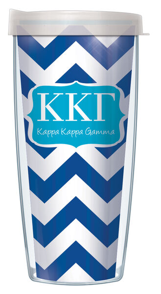 28oz Mega Tumbler - Kappa Kappa Gamma Chevron w/ Clear Lid H2-SOR-KKG9