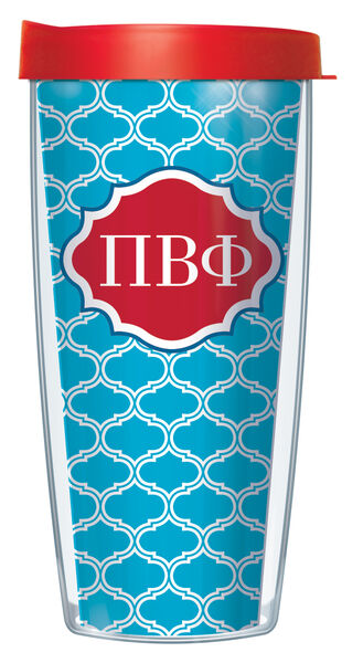 22oz Tumbler - Pi Beta Phi Duofoil w/ Red Lid 08-SOR-PBP1