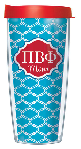 24oz Flareside Tumbler - Pi Beta Phi Mom Duofoil w/ Red Lid 24F-SOR-PBP1M