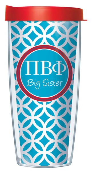 18oz Handle Mug - Pi Beta Phi Big Sister Roundabout w/ Black Lid 06-SOR-PBP2B