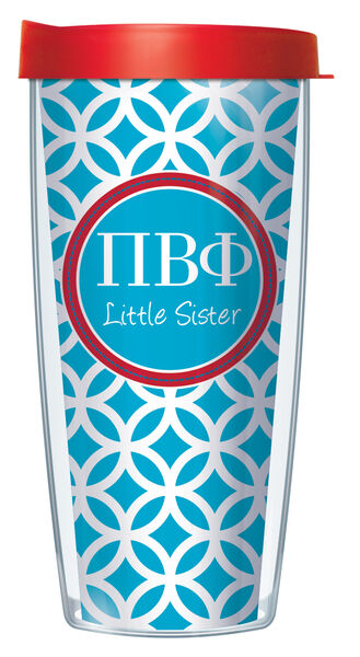 24oz Flareside Tumbler - Pi Beta Phi Little Sister Roundabout w/ Red Lid 24F-SOR-PBP2L