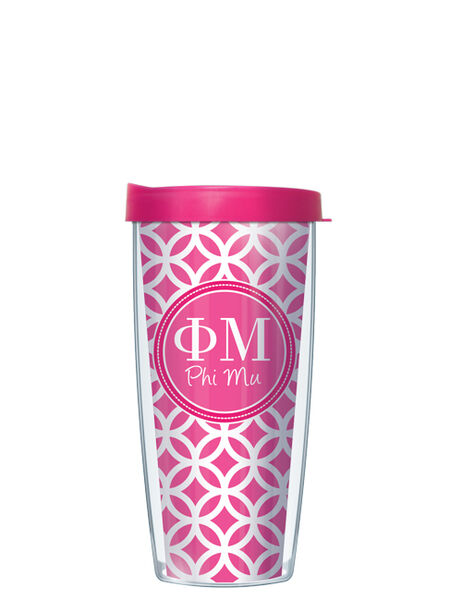 24oz Flareside Tumbler - Phi Mu Roundabout w/ Black Lid 24F-SOR-PM2