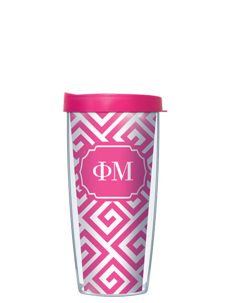 24oz Flareside Tumbler - Phi Mu Greek Key w/ Black Lid 24F-SOR-PM3