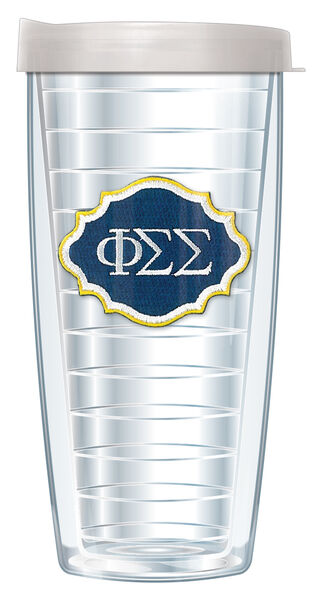 18oz Handle Mug - Phi Sigma Sigma Patch w/ Black Lid 06-SOR-PSS-E