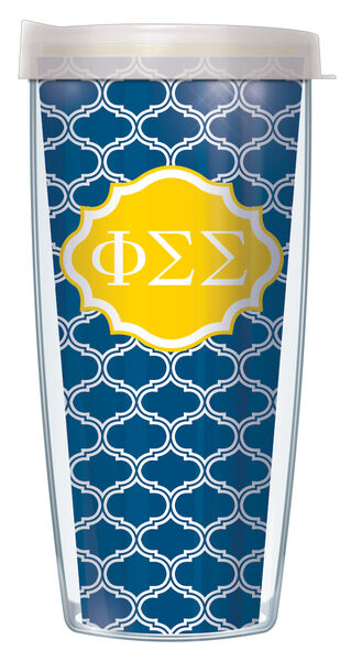 28oz Sport Tumbler - Phi Sigma Sigma Duofoil w/ Gray Lid ST-SOR-PSS1