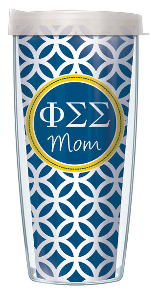 18oz Handle Mug - Phi Sigma Sigma Mom Roundabout w/ Black Lid 06-SOR-PSS2M