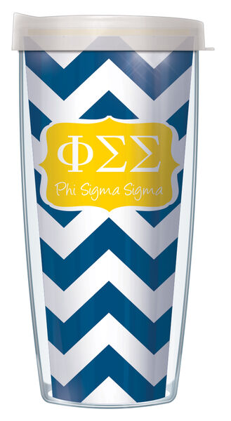 24oz Flareside Tumbler - Phi Sigma Sigma Chevron w/ Black Lid 24F-SOR-PSS9