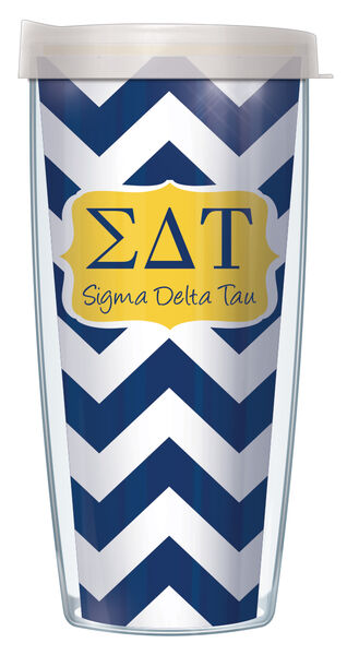 16oz Short Tumbler - Sigma Delta Tau Chevron without lid 01-SOR-SDT9