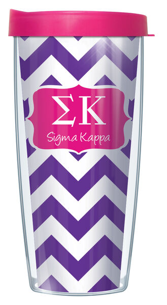 28oz Sport Tumbler - Sigma Kappa Chevron w/ Gray Lid ST-SOR-SK9