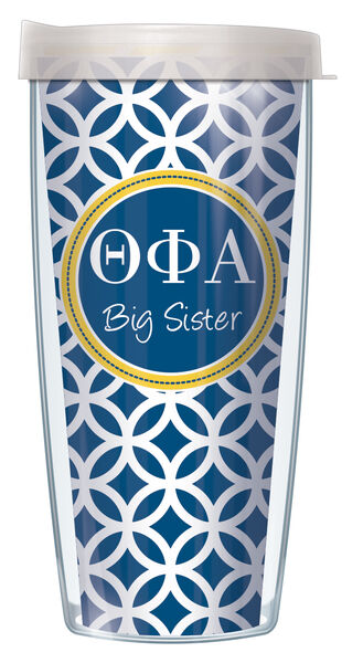 22oz Tumbler - Theta Phi Alpha Big Sister Roundabout w/ Clear Lid 08-SOR-TPA2B