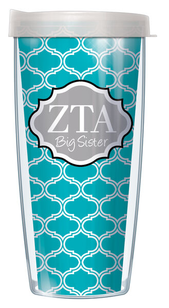 16oz Short Tumbler - Zeta Tau Alpha Big Sister Duofoil without lid 01-SOR-ZTA1B