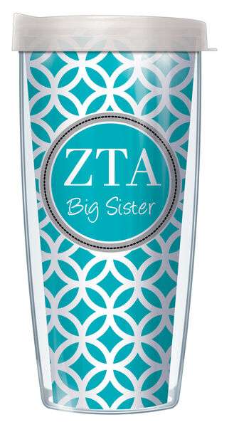 18oz Handle Mug - Zeta Tau Alpha Big Sister Roundabout w/ Black Lid 06-SOR-ZTA2B