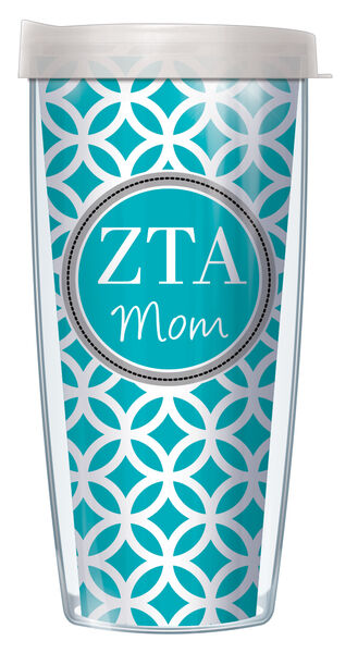 22oz Tumbler - Zeta Tau Alpha Mom Roundabout w/ Clear Lid 08-SOR-ZTA2M