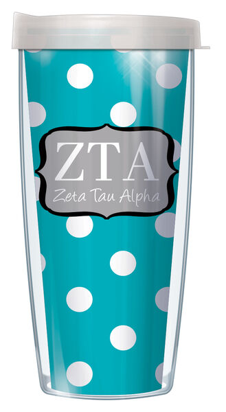 24oz Flareside Tumbler - Zeta Tau Alpha Dots w/ Black Lid 24F-SOR-ZTA8