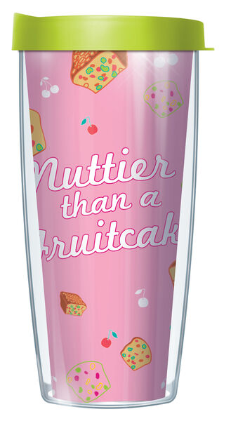 16oz Tumbler - Nuttier Than a Fruitcake w/ Lime Green Lid 02-SOW3