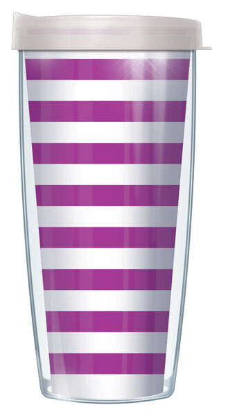 16oz Tumbler - Stripes-Purple 253 w/ Clear Lid 02-STR253