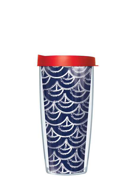 28oz Sport Tumbler - Sailing Waves on Navy w/ Gray Lid ST-SWN