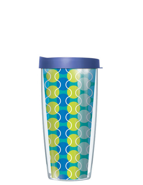 28oz Mega Tumbler - Tennis Balls on Blue w/ Blue Lid H2-TENBLU