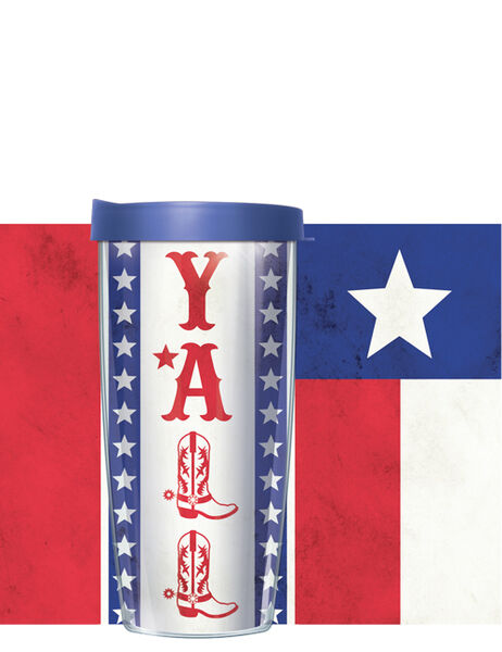 24oz Flareside Tumbler - Y'all on Texas Flag w/ Red Lid 24F-TFY