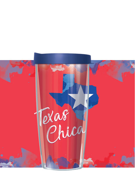 28oz Mega Tumbler - Texas Chica w/ Blue Lid H2-TXC