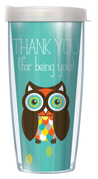 24oz Flareside Tumbler - Thank You Owl w/ Black Lid 24F-TYO