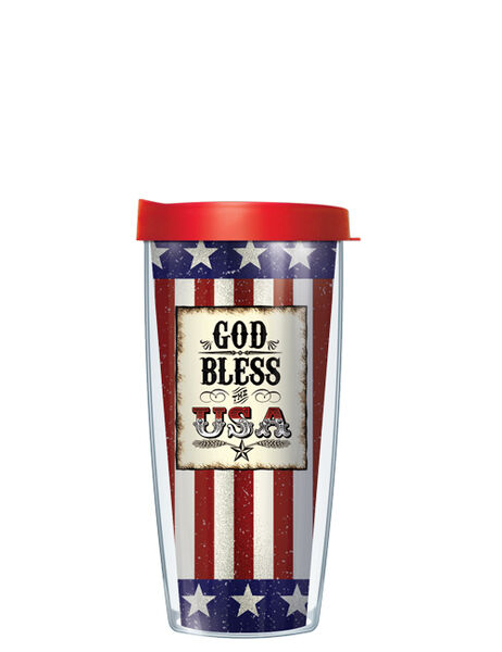 24oz Flareside Tumbler - God Bless the USA w/ Blue Lid 24F-USA8