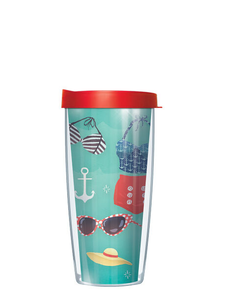 22oz Tumbler - Vintage Swimsuits w/ Red Lid 08-VSS