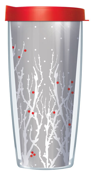 24oz Flareside Tumbler - Winter Branches w/ Red Lid 24F-WBR