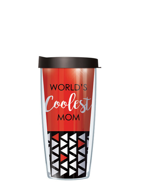 22oz Tumbler - World's Coolest Mom w/ Black Lid 08-WCM