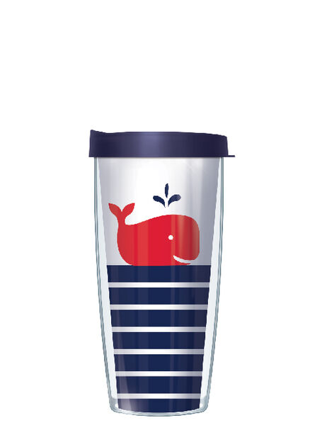 16oz Tumbler - Happy Whale w/ Navy Lid 02-WHL