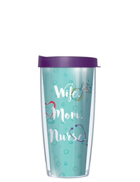 16oz Short Tumbler - Wife Mom Nurse without lid 01-WMN