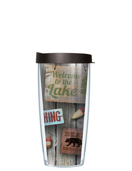 28oz Mega Tumbler - Welcome to the Lake w/ Black Lid H2-WTL